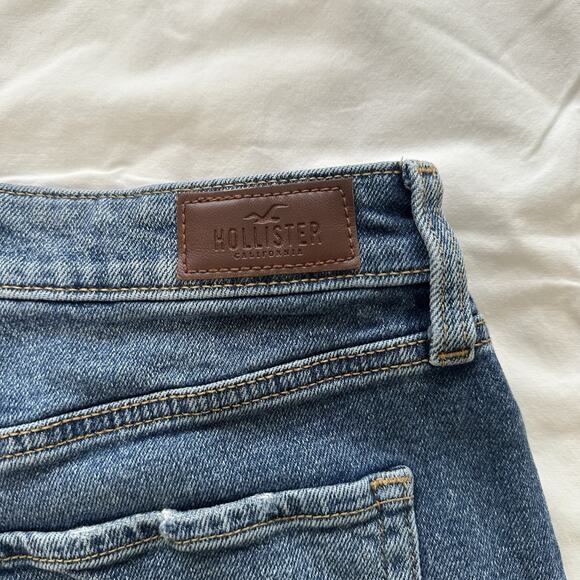 Hollister Jeans Shorts Womens Blue 29in Waist Curvy Ultra High Rise Mom Denim 9 - Picture 8 of 8